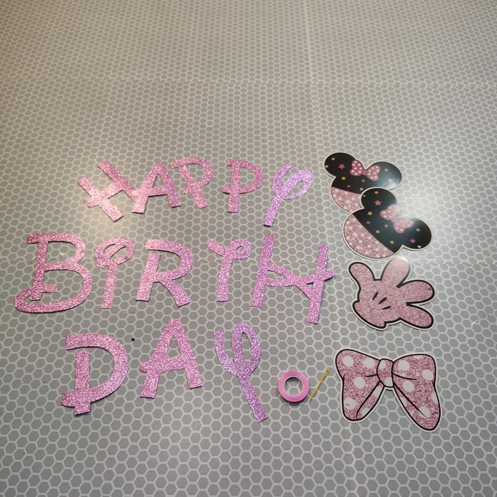 47-pcs Mouse Pink Birthday Party Decorations. - Picture 11 of 13
